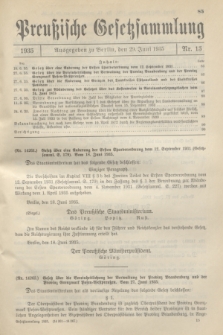 Preußische Gesetzsammlung. 1935, Nr. 15 (29 Juni)