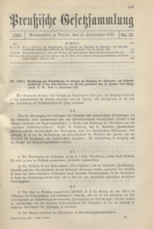 Preußische Gesetzsammlung. 1935, Nr. 22 (21 September)
