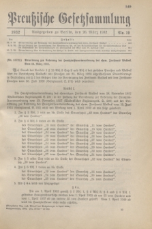 Preußische Gesetzsammlung. 1932, Nr. 19 (26 März)