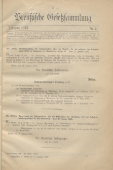 Preußische Gesetzsammlung. 1925, Nr. 2 (31 Januar)
