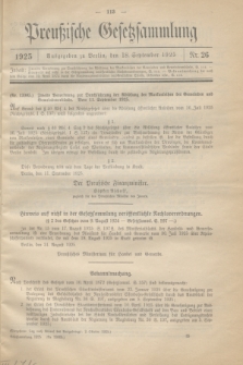 Preußische Gesetzsammlung. 1925, Nr. 26 (18 September)