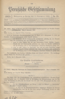 Preußische Gesetzsammlung. 1925, Nr. 35 (11 November)