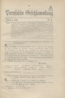 Preußische Gesetzsammlung. 1918, Nr. 5 (15 März)