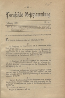 Preußische Gesetzsammlung. 1919, Nr. 14 (11 März)