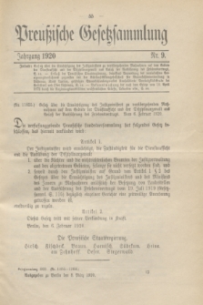Preußische Gesetzsammlung. 1920, Nr. 9 (8 März)
