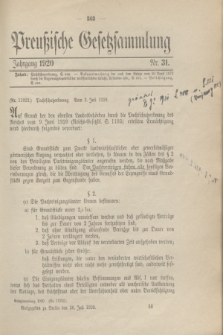 Preußische Gesetzsammlung. 1920, Nr. 31 (20 Juli)