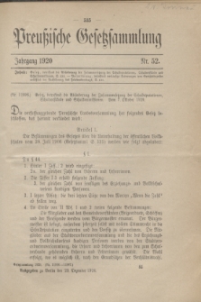 Preußische Gesetzsammlung. 1920, Nr. 52 (23 Dezember)