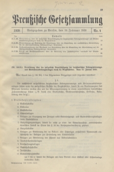 Preußische Gesetzsammlung. 1938, Nr. 4 (19 Februar)