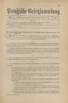 Preußische Gesetzsammlung. 1938, Nr. 5 (16 März)