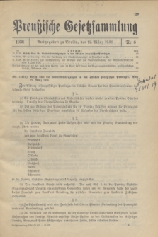 Preußische Gesetzsammlung. 1938, Nr. 6 (22 März)