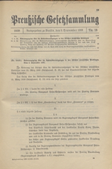 Preußische Gesetzsammlung. 1938, Nr. 18 (3 September)