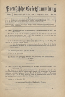 Preußische Gesetzsammlung. 1938, Nr. 24 (13 Dezember)