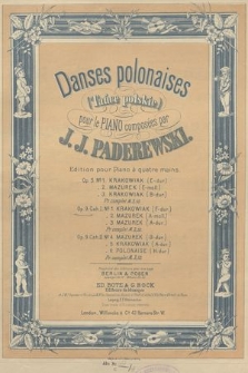 Danses polonaises : pour le piano : op. 9. Cah. 1