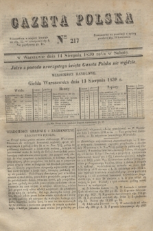 Gazeta Polska. 1830, Nro 217 (14 sierpnia)