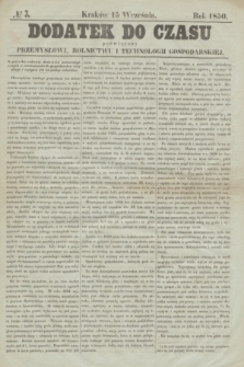 Dodatek do Czasu poświęcony Przemysłowi, Rolnictwu i Technologii Gospodarskiéj. 1850, № 3 (15 września)