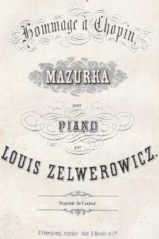 Hommage à Chopin : mazurka : pour piano : op. 6
