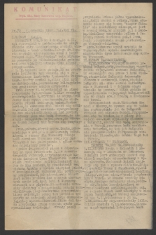Komunikat : Wyd. Okr. Rady Konwentu Org. Niepodl. 1944, nr 72 (8 września)