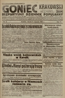 Goniec Krakowski : bezpartyjny dziennik popularny. 1922, nr 3