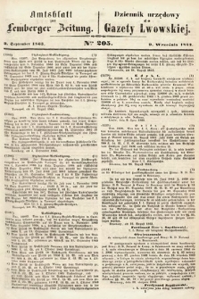 Amtsblatt zur Lemberger Zeitung = Dziennik Urzędowy do Gazety Lwowskiej. 1863, nr 205