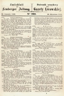 Amtsblatt zur Lemberger Zeitung = Dziennik Urzędowy do Gazety Lwowskiej. 1863, nr 206