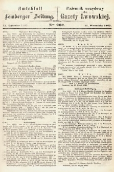 Amtsblatt zur Lemberger Zeitung = Dziennik Urzędowy do Gazety Lwowskiej. 1863, nr 207