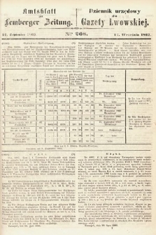Amtsblatt zur Lemberger Zeitung = Dziennik Urzędowy do Gazety Lwowskiej. 1863, nr 208
