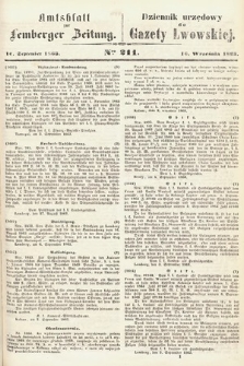 Amtsblatt zur Lemberger Zeitung = Dziennik Urzędowy do Gazety Lwowskiej. 1863, nr 211
