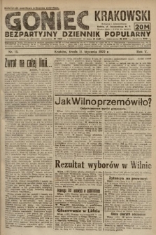 Goniec Krakowski : bezpartyjny dziennik popularny. 1922, nr 11