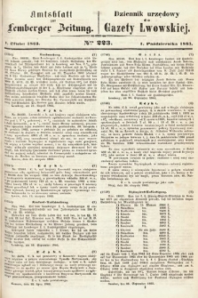 Amtsblatt zur Lemberger Zeitung = Dziennik Urzędowy do Gazety Lwowskiej. 1863, nr 223