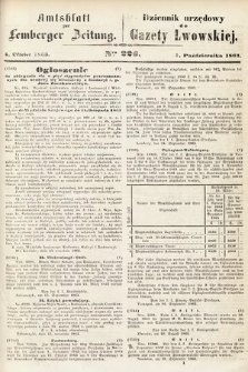 Amtsblatt zur Lemberger Zeitung = Dziennik Urzędowy do Gazety Lwowskiej. 1863, nr 226