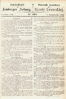 Amtsblatt zur Lemberger Zeitung = Dziennik Urzędowy do Gazety Lwowskiej. 1863, nr 229