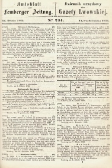 Amtsblatt zur Lemberger Zeitung = Dziennik Urzędowy do Gazety Lwowskiej. 1863, nr 234
