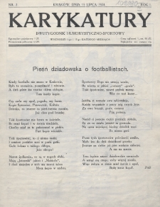 Karykatury : dwutygodnik humorystyczno - sportowy. 1924, nr 2