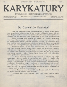 Karykatury : dwutygodnik humorystyczno - sportowy. 1924, nr 3