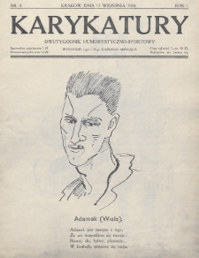 Karykatury : dwutygodnik humorystyczno - sportowy. 1924, nr 4