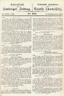 Amtsblatt zur Lemberger Zeitung = Dziennik Urzędowy do Gazety Lwowskiej. 1863, nr 237