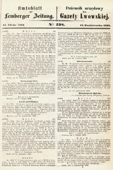 Amtsblatt zur Lemberger Zeitung = Dziennik Urzędowy do Gazety Lwowskiej. 1863, nr 238