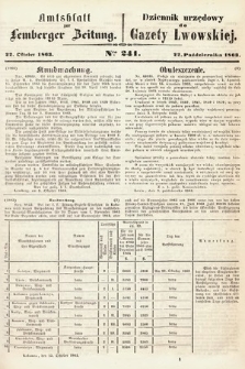 Amtsblatt zur Lemberger Zeitung = Dziennik Urzędowy do Gazety Lwowskiej. 1863, nr 241