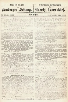 Amtsblatt zur Lemberger Zeitung = Dziennik Urzędowy do Gazety Lwowskiej. 1863, nr 242