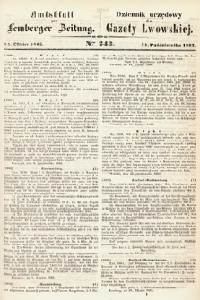 Amtsblatt zur Lemberger Zeitung = Dziennik Urzędowy do Gazety Lwowskiej. 1863, nr 243