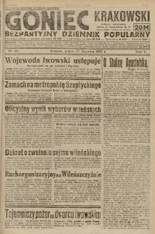 Goniec Krakowski : bezpartyjny dziennik popularny. 1922, nr 27