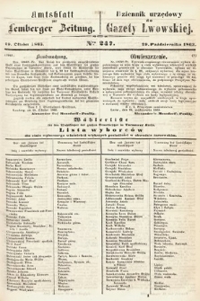 Amtsblatt zur Lemberger Zeitung = Dziennik Urzędowy do Gazety Lwowskiej. 1863, nr 247