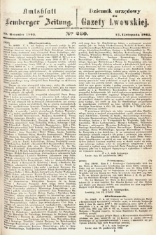 Amtsblatt zur Lemberger Zeitung = Dziennik Urzędowy do Gazety Lwowskiej. 1863, nr 260