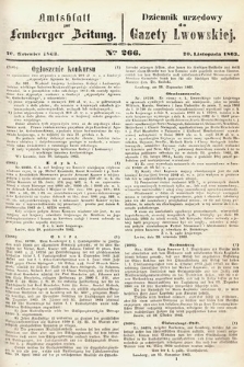Amtsblatt zur Lemberger Zeitung = Dziennik Urzędowy do Gazety Lwowskiej. 1863, nr 266