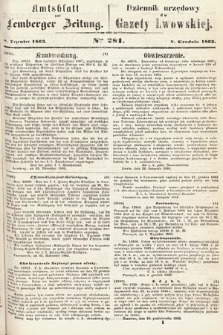 Amtsblatt zur Lemberger Zeitung = Dziennik Urzędowy do Gazety Lwowskiej. 1863, nr 281