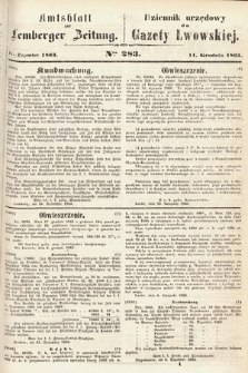 Amtsblatt zur Lemberger Zeitung = Dziennik Urzędowy do Gazety Lwowskiej. 1863, nr 283