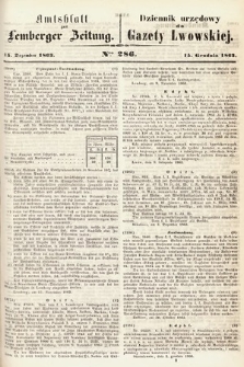 Amtsblatt zur Lemberger Zeitung = Dziennik Urzędowy do Gazety Lwowskiej. 1863, nr 286
