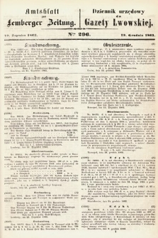 Amtsblatt zur Lemberger Zeitung = Dziennik Urzędowy do Gazety Lwowskiej. 1863, nr 296