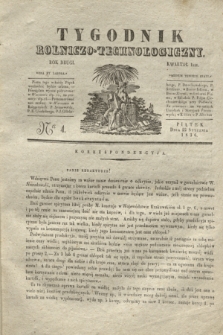 Tygodnik Rolniczo-Technologiczny. R.2, Ner 4 (22 stycznia 1836)