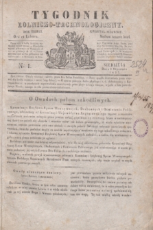 Tygodnik Rolniczo-Technologiczny. R.3, Nro 1 (1 stycznia 1837)